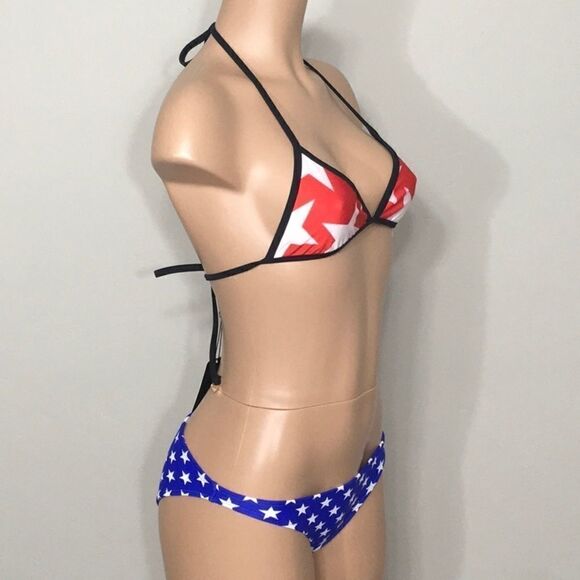 WILDFOX patriotic reversible mixed bikini. NWT - Picture 3 of 8